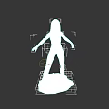 Game Movie Female Character 3D Sculpture With Standing Pose And Detailed Base