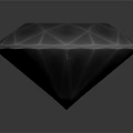 3D Rendered Diamond With Geometric Surface Lines And Reflective Bottom On Dark Background