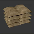 Stacked Durable Brown Burlap Sandbags For Household Emergency Use