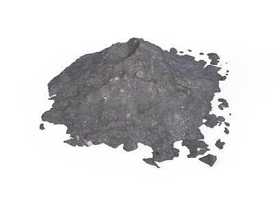 Natural Rough Stone Material Pile With Scattered Fragments And Textured Surface 3d model