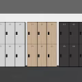 Modern Office Lockers With Numbered Doors In Wooden White And Gray Finishes