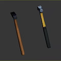 Sturdy Hammers With Wooden And Yellow Black Handles For Workshop Tools