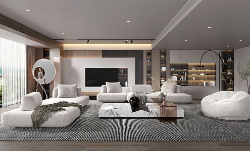 modern living room 3d model