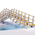 Modern Bridge Landscape Arch Bridge 3d model