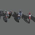 Modern Motorcycle Combination Modern Transportation Vehicle Motor Vehicle Motorcycle Motorcycle Mountain Bike Fashion 3d model