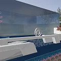 Modern Garden Landscape Design With Green Trees Water Features And Pathways