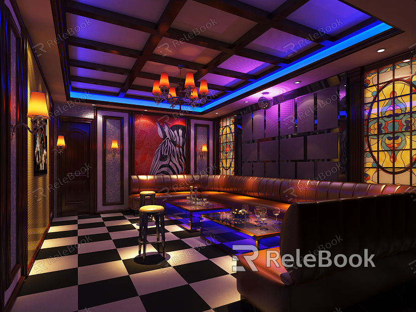 Post-modern ktv private rooms model