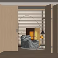 Multi-link folding door sliding door sliding door lazy sofa blinds 3d model