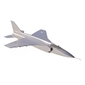 White Modern Fighter Jet Flying in Clear Blue Sky With Streamlined Design 3d model