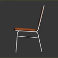 Orange Upholstered Leisure Chair With Silver Metal Frame And Modern Design