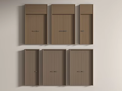 Modern Double Door Double Open Large Office Single Open Solid Wood 3d model