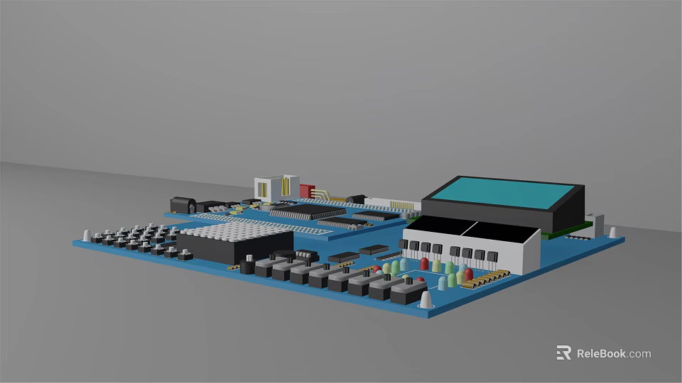 Detailed Architectural Model With Various Structures White Building And Blue Areas 3d model 