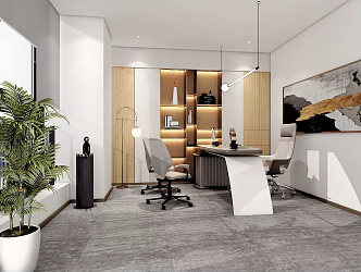 Modern Office Huadu Office Manager Room 3d model