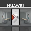Huawei Store Interior With Display Counters Product Posters And Modern Design 3d model