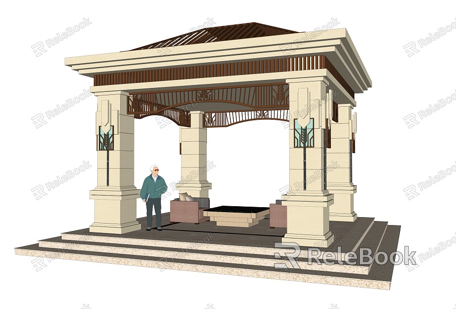 European-style pavilion large square pavilion suitable for residential area model