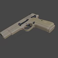 Game Movie Character Tactical Tan Pistol Weapon Design For Action Scenes