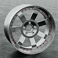 Modern Silver Alloy Car Tire Wheel Rim With Stylish Spokes And Red Accents