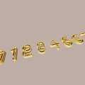 Elegant Golden Number Decorative Ornament Set With 3D Design For Home Decor