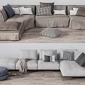 Modern corner sofa multiplayer sofa 3d model