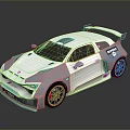 Silver Sporty Car With Sleek Body Rear Spoiler And Black Wheels