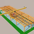 Industrial Equipment Featuring Steel Frame Structure Overhead Crane And Track System In Workshop