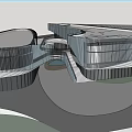 Modern MOTORLAND Building With Geometric Glass Facade And Sleek Architectural Design