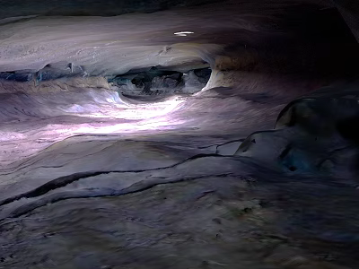 Natural Cave Interior Featuring Rock Formations And Soft Light On Textured Surfaces 3d model
