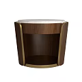 Modern Bedside Table With Wooden Cabinet White Top And Golden Frame