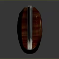 Weapon With Red Wooden Handle Sharp Metal Blade Brass Rivets And Smooth Surface Reflection 3d model