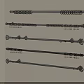 Stylish Metal Curtain Rods As Essential Curtain Accessories With Decorative Finials And Hooks