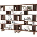 Modern Shelf Bookshelf Accessories Ornaments Books 3d model