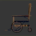 Classic Vintage Wooden Wheelchair With Orange Woven Seat And Metal Wheels