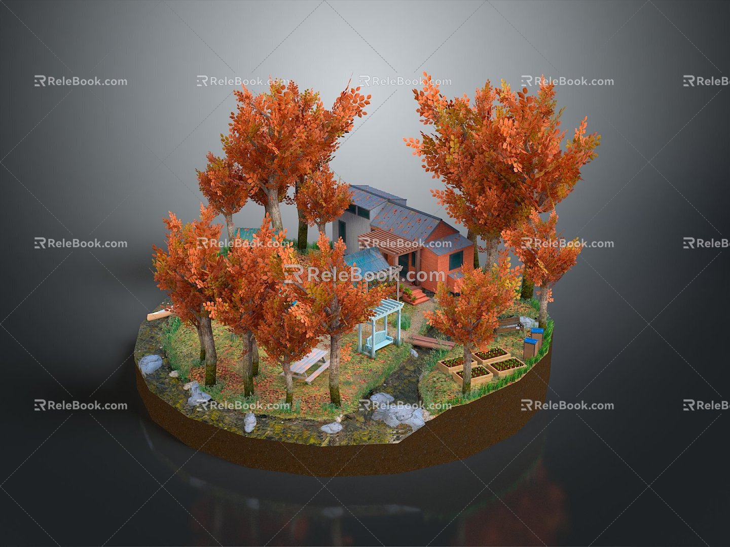 Cartoon Landscape Animation Landscape Landscape Landscape Landscape Rural Landscape Painting Outdoor Landscape Rural Landscape 3d model