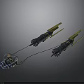 Car Suspension Components Featuring Yellow Black Shock Absorbers And Blue Parts
