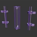 Shiny Industrial Metal Equipment Components With Multiple Rods And Connectors