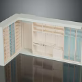 Modern White Open Closet Furniture With Glass Doors Multiple Shelves And Hanging Rods