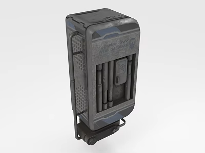 Industrial Equipment Black Enclosure Design With Ventilation Holes And Control Panel 3d model