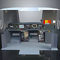 Industrial Control Console With Multiple Displays Control Buttons And Indicator Lights 3d model