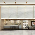 Modern Spacious Hotel Lobby Interior Design With Wooden Walls Pendant Lights And Sofa Seating