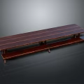 Modern Dark Wood Grain Wooden Table With Two Tier Structure And Minimalist Design