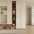 Modern Shoe Cabinet Design With Sliding Doors Shelves And Shoe Storage