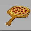 Freshly Baked Pepperoni Pizza On Wooden Paddle With Golden Crust And Melted Cheese