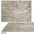 Modern Abstract Square Area Rug with Gray Beige Gold Textured Pattern Design