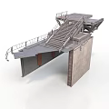 Industrial Structure Component Featuring Concrete Platform Staircase And Railing