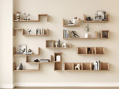 Modern Wall Board Storage Rack Storage Rack Storage Rack Bookshelf Wall Hanging Decorative Partition 3d model