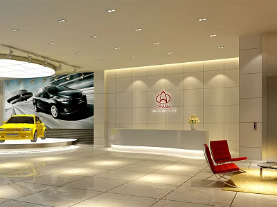 Hyundai 4S shop car shop 3d model