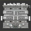 Multi Story Modern Building Design With Balconies Windows Stone Facade And Decorative Elements