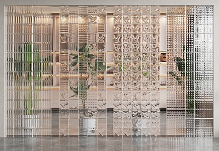 Glass brick partition 3d model