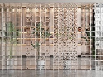 Glass brick partition 3d model