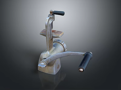 Vintage Manual Metal Press Tool With Two Handles And Solid Base 3d model